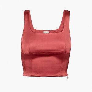 Aritzia Wilfred Shine Bustier Rosy Red NWT